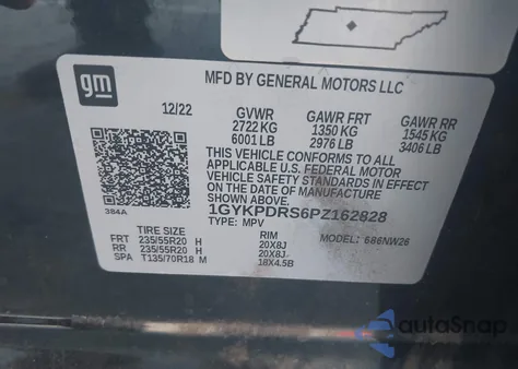 2023 Cadillac Xt6 Awd Premium Luxury из США, поврежденный, VIN 1GYKPDRS6PZ162828